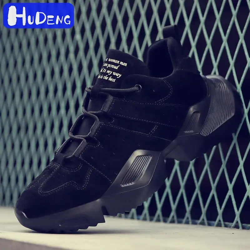 HUDENG Мужская обувь из коровьей замши дышащая мягкая Осенняя повседневная на