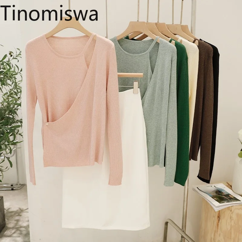 Tinomiswa искусственная Женская футболка из двух предметов с открытыми плечами