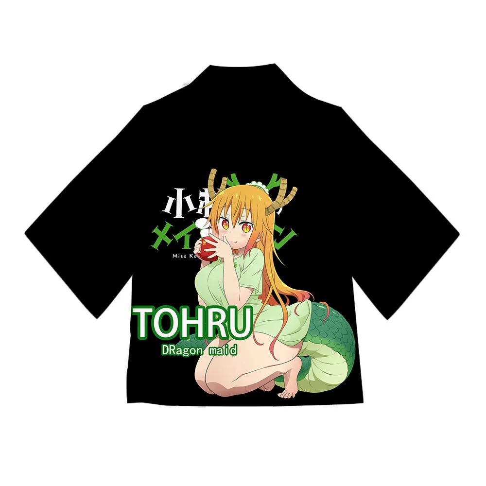 Косплей-костюм горничной из аниме Мисс Кобаяси японское кимоно кануй Тору хаори