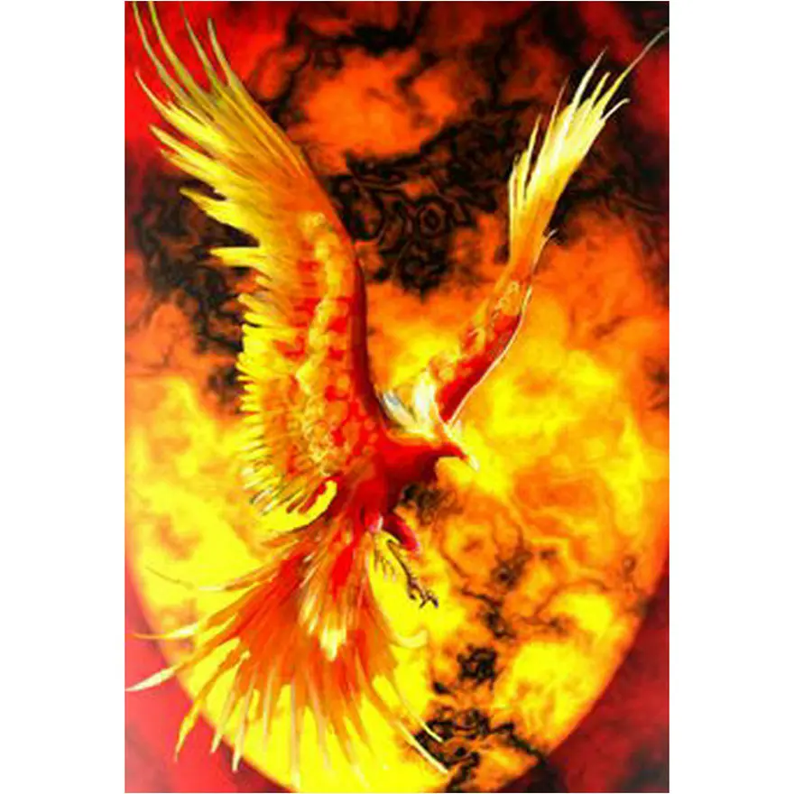 5d алмазная живопись икона орла огня Феникса полноразмерная/круглая картина
