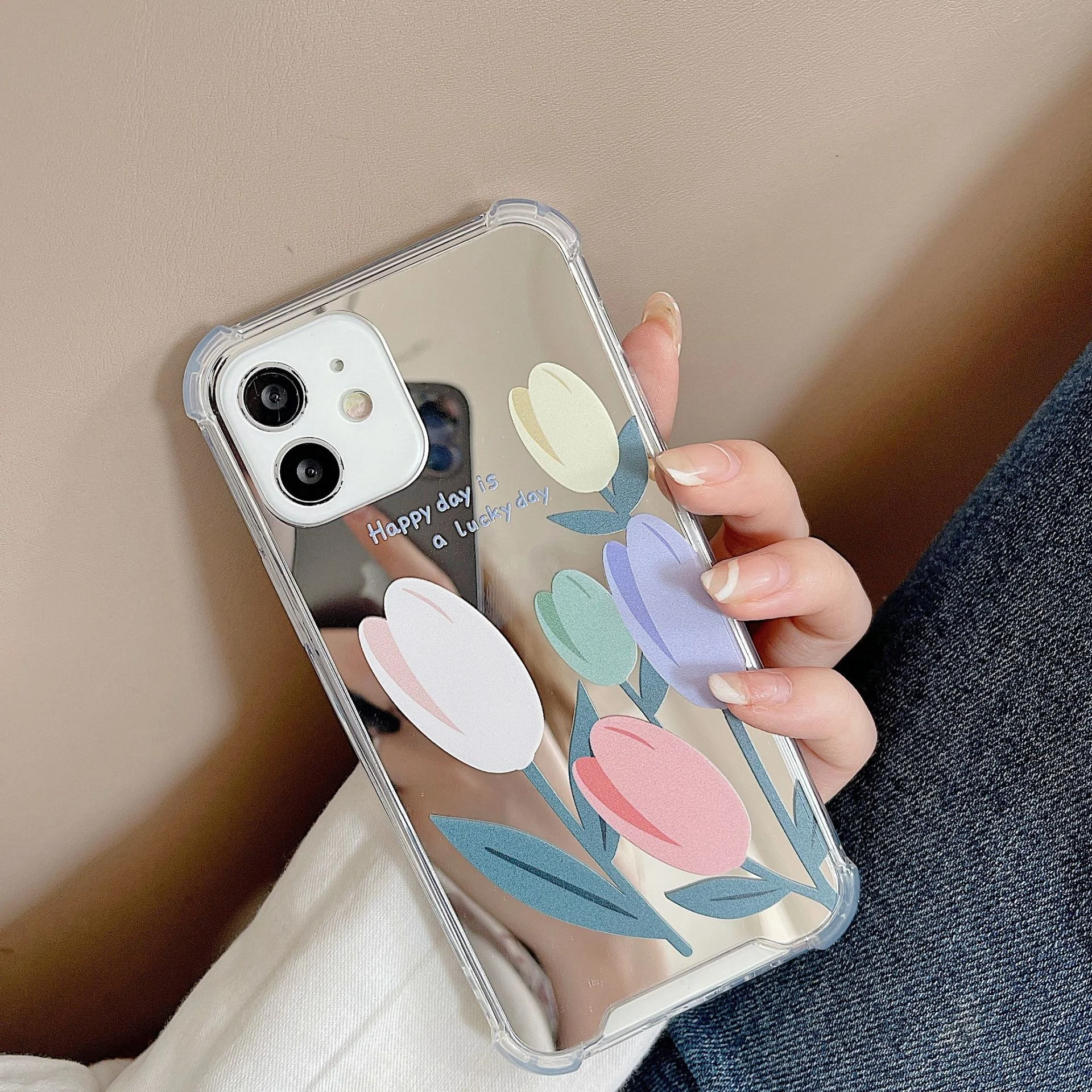 

Tulip for iphone 13 12 case mirror soft case apple 13pro Japan and South Korea 78plusxr