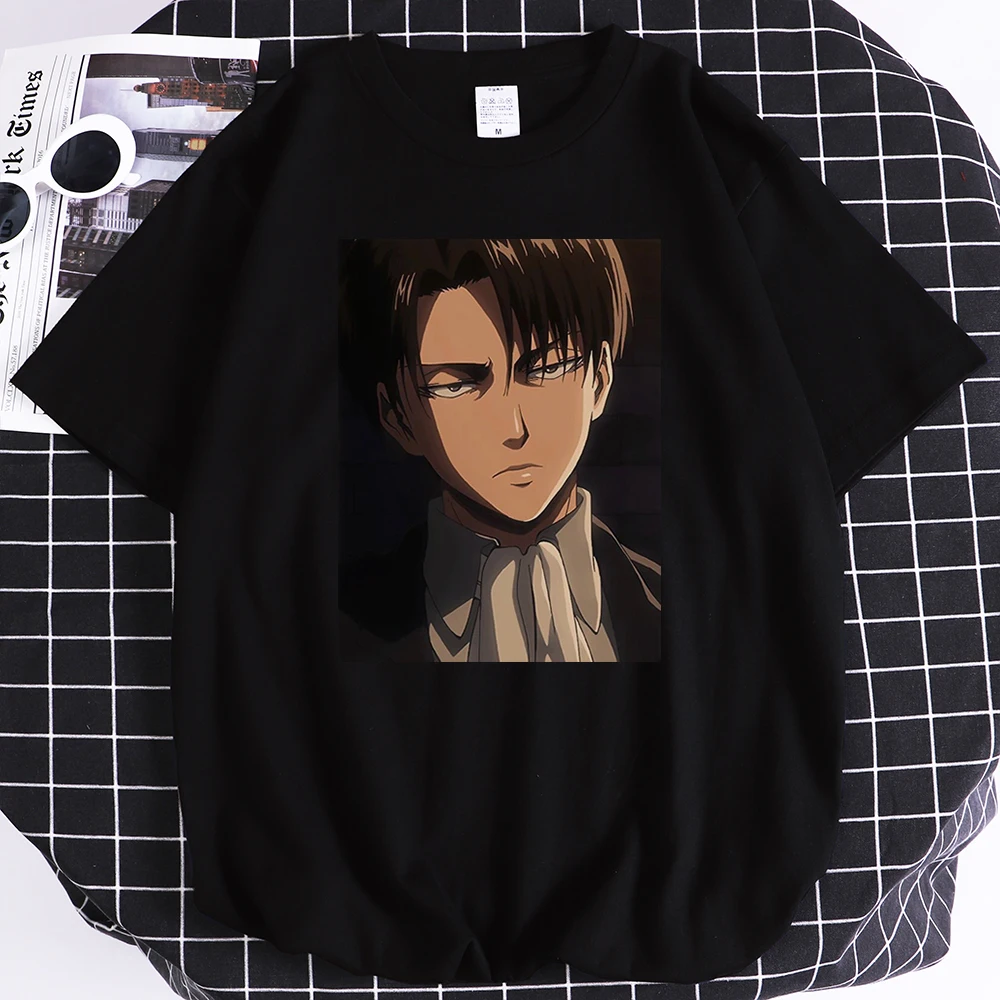 

Vintage Fashion T-shirts Attack On Titan Anime Printing Man T-shirt Short Sleeved T-shirt O-neck Oversize Tees Kohpweran Lycra