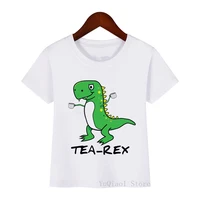 cute tea rex dinosaur anmial print childrens t shirts summer kids clothing baby boys white short sleeve tops funny graphic tees
