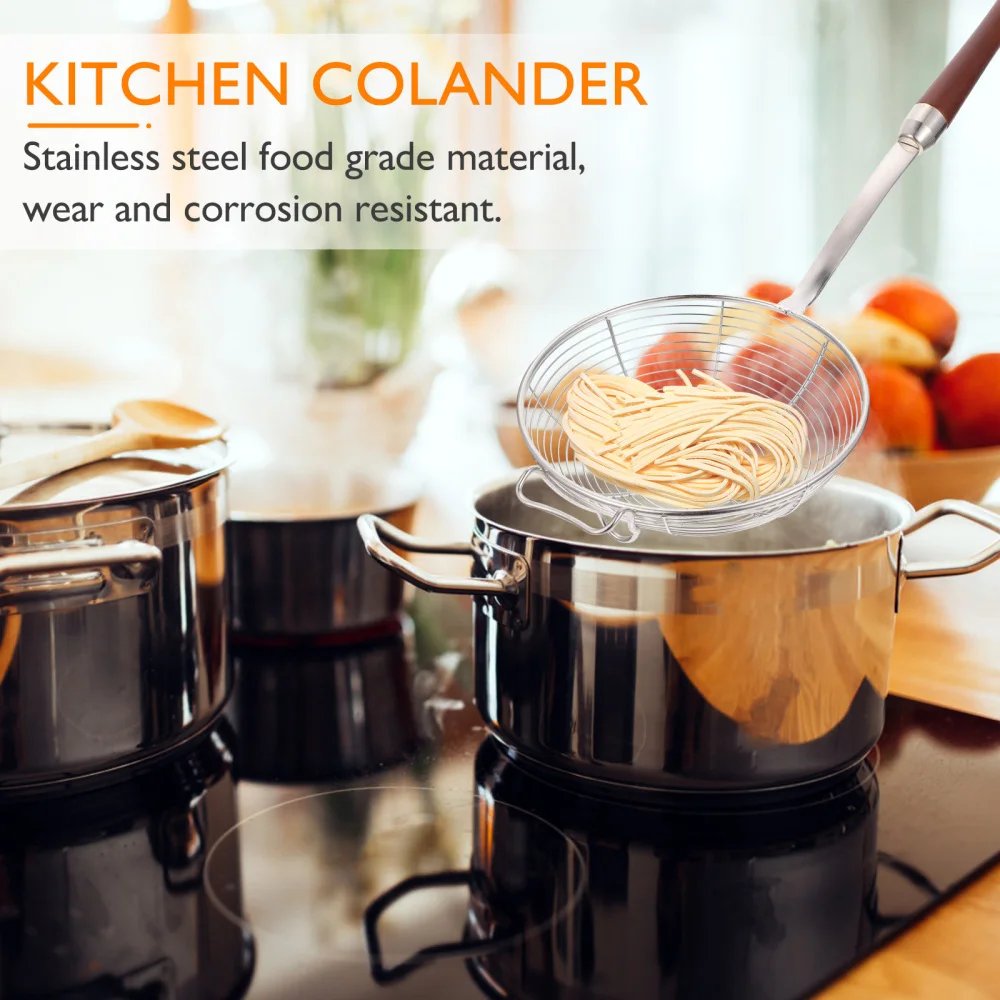 

1Pc Stainless Steel Mesh Strainer Practical Skimmer Spoon Kitchen Colander