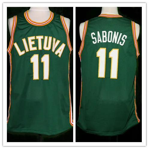

#11 Arvydas Sabonis Team Lietuva Lithuania Retro Classic Basketball Jersey Mens Stitched Custom Any Number Name