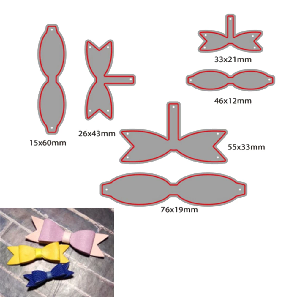 3D бант металлические режущие штампы Скрапбукинг Ремесло вырезания Рождество DIY