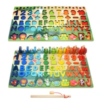 montessori educational wooden toys children busy board math fishing childrens wooden preschool montessori toy counting geometry