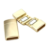 5pcslot gold color stainless steel plain magnetic lock clasp for leather bracelets diy jewelry findings