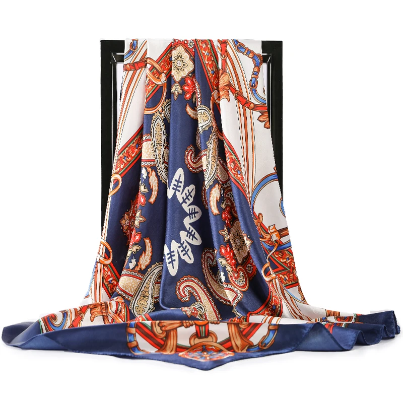 

Платок Шелковый женский, сатиновый хиджаб, 90x90 см