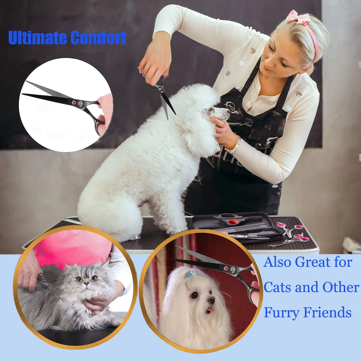 

Pet Dogs Grooming Scissors Cat Hair Thinning Shear Sharp Edge Dog Cutting Kitten Animal Barber Cutting Tool
