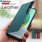 Магнитный чехол для xiaomi redmi Note 10 Pro Max, 10S, 9, 9C, 9T, 9S, 8, 8T, K40, Mi 11, 10T Lite, Poco X3, NFC, кожаный, с подставкой