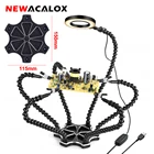 Держатель для печатной платы NEWACALOX, третья рука со светодиодной подсветкой и лупой USB 3X, для пайки