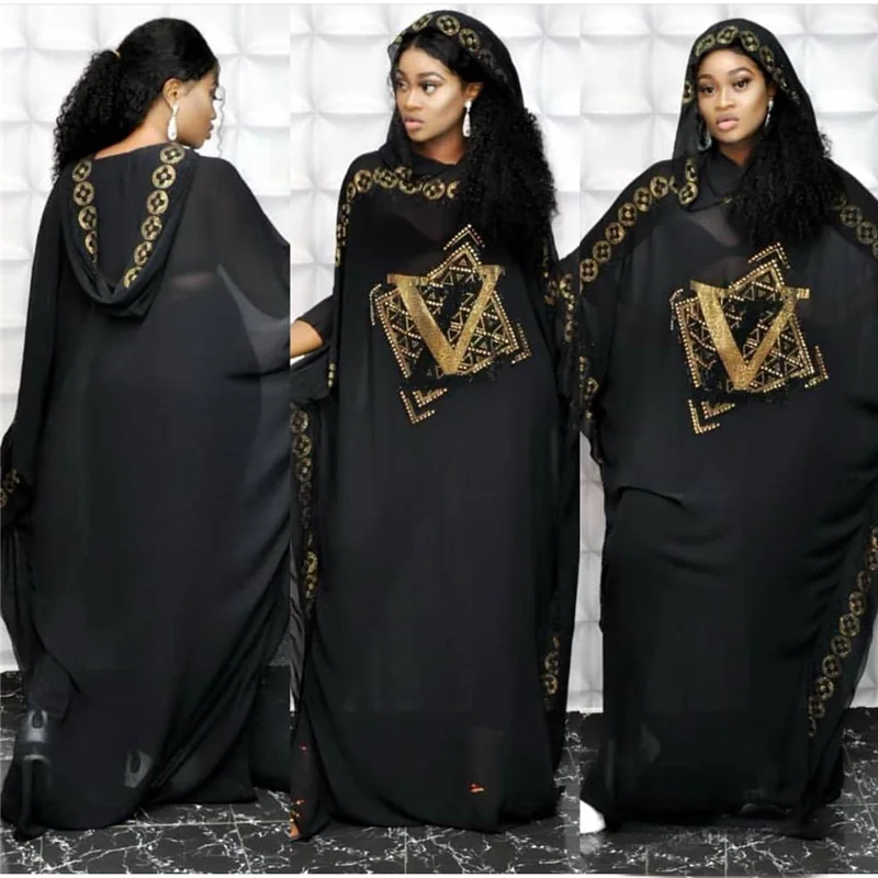 

HOUSEOFSD Beading Abaya Dubai Turkey Muslim Robe Fashion Women Hoodie Dress Casual African Kaftan Maxi Dresses For Women