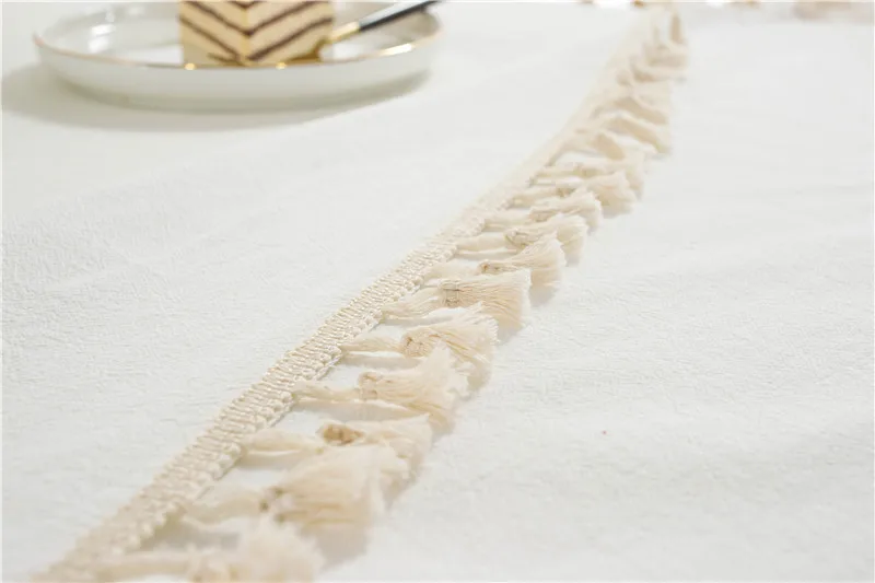 Скатерти из хлопка и льна с кисточками декоративное водонепроницаемое