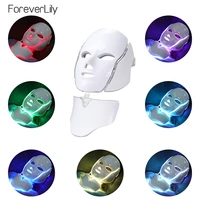 box faceneck 7 colors light led facial mask with neck skin rejuvenation face care treatment beauty anti acne therapy whitening