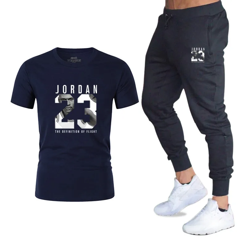 Новинка мужская футболка Jordan 23 с принтом плюс штаны модная повседневная хлопок
