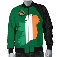 mens bomber jacket for men ireland map special country coat 3d all over printed wear thick quilted casual coat outdoors