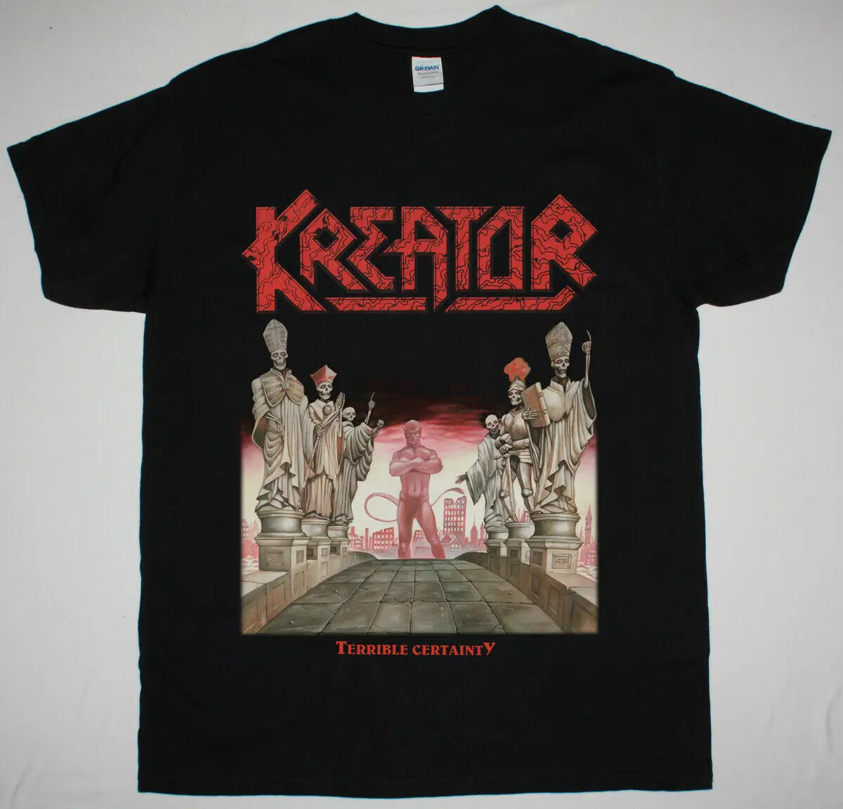 Новая Черная футболка Kreator с ужасной уверенностью металлическим