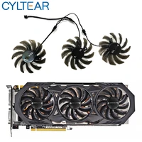 3pcs 3pin 75mm t128010sm pld08010s12h gtx970 vga gpu cooler fan for gigabyte gtx 970 windforce g1 graphics cards as replacement
