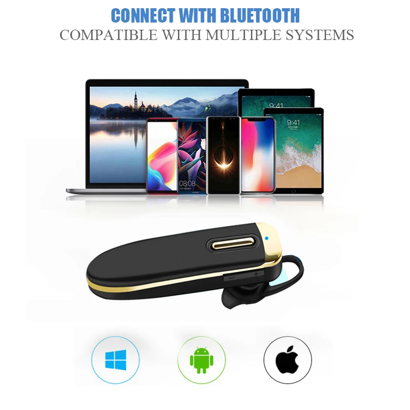 Bluetooth Earphone YA06 Stereo 280mAh Battery 120 Days Standby with Microphone HD call headset wireless earphones | Электроника