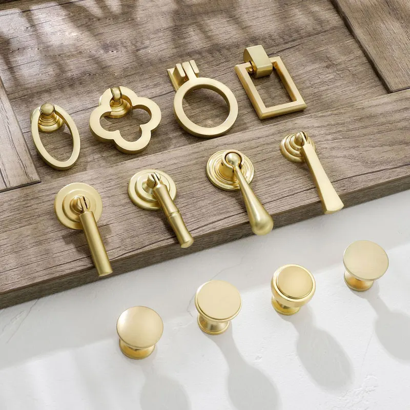 

European style drawer cabinet door dressing table handle kitchen cabinet wardrobe door golden knob drawer shoe cabinet handle