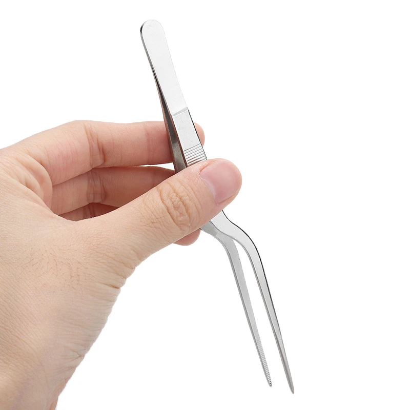 

1Pcs Kitchen Tongs Stainless Steel Extra-Long Tweezers Food Clip BBQ Meat Beef Tong With Precision Serrated Tips Barbecue Tool