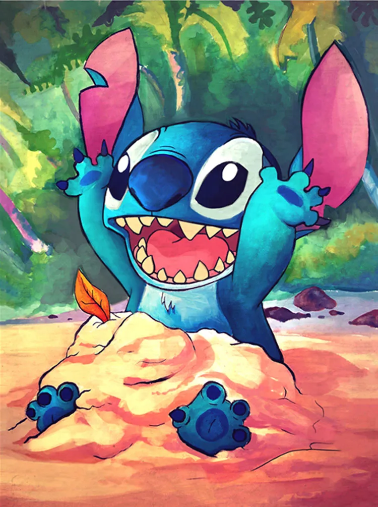 Сделай Сам 5D Полный алмаз живопись мультфильм Лило & стежок квадратные/круглые