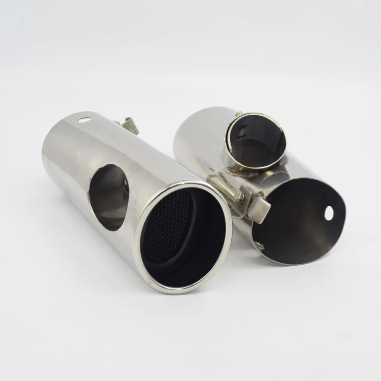 1 пара заднего Нержавеющая сталь двусторонних выделить выхлопных газов MufflerTips