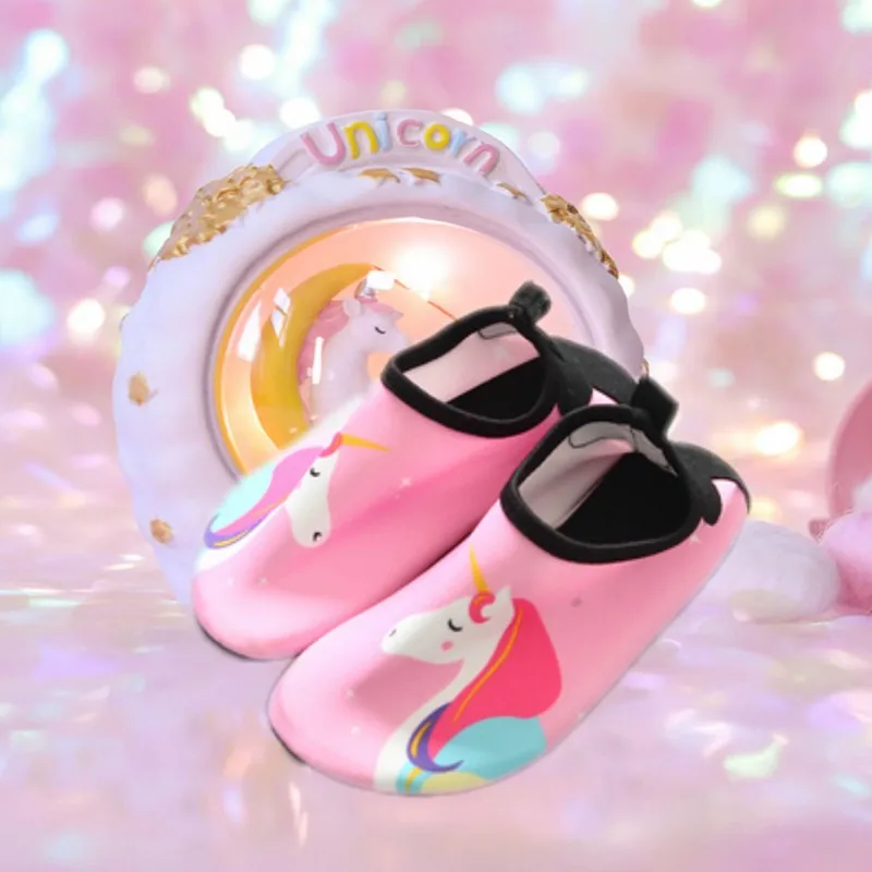 Water Shoes Kids Barefoot Quick-Dry Aqua Yoga Socks Boys Girls Animal Soft Diving Wading Beach Swimming Pink Unicorn | Детская одежда и