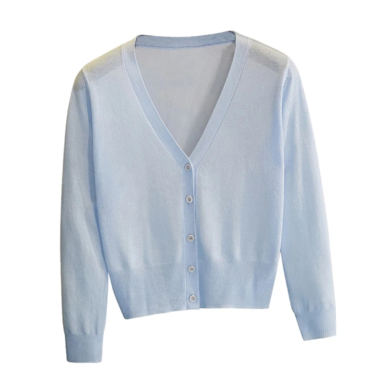 Летний кардиган женский зеленый укороченный топ вязаный на пуговицах Топ с