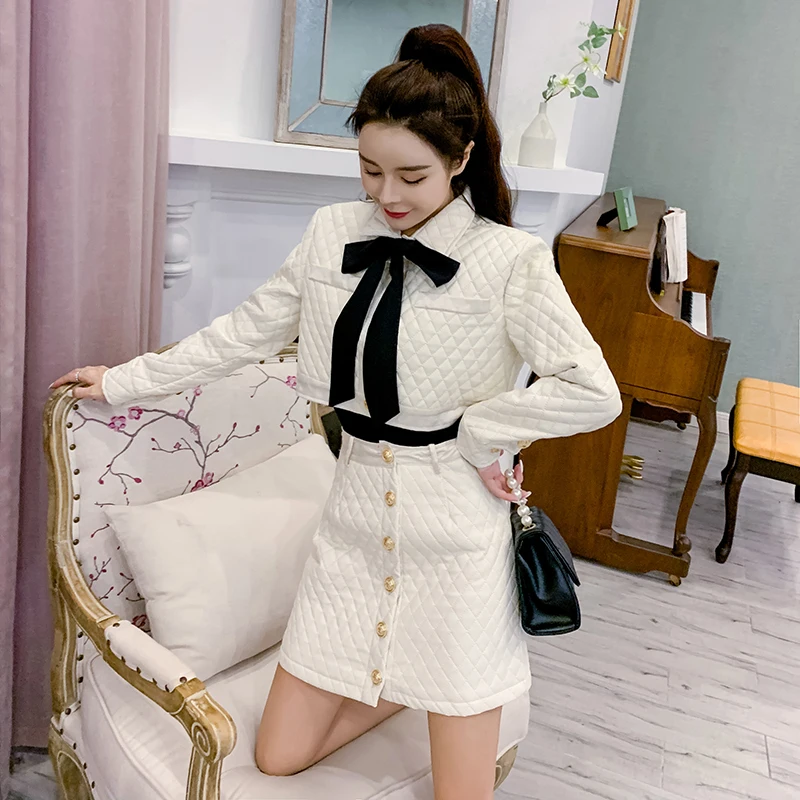 HAMALIEL зимний женский комплект из 2 предметов высокое качество белая клетчатая