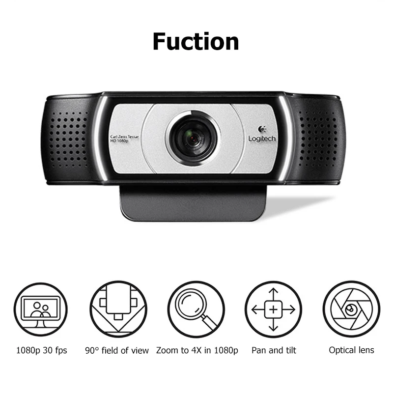 Оригинальный Logitech C930c C930e HD 1080P Веб камера для компьютера объектива Zeiss USB видео