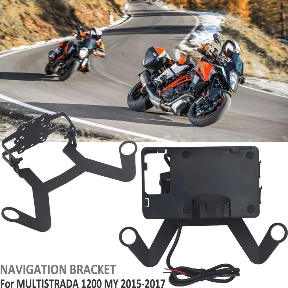 

GPS Smart Phone Navigation Mount Mounting Bracket Adapter Holder For DUCATI MULTISTRADA 1200 MY 2015-2017 SUPPORTO