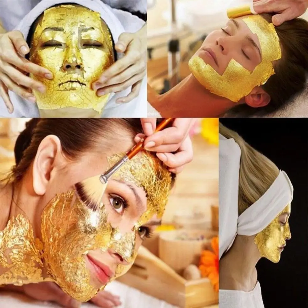 

10 Sheet 24K Gold Leaf Leaves Foil for Edible Food Gilding Facial Beauty Spa