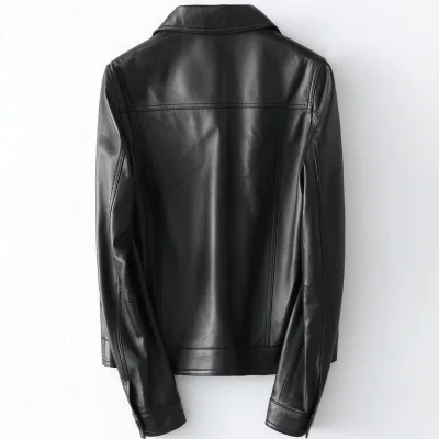 

2020 Women Spring Genuine Real Sheep Leather Jacket H43