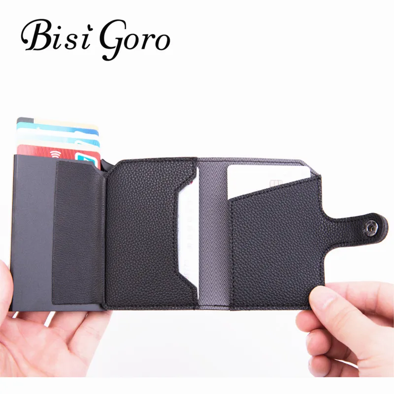 BISI GORO мужской кошелек с защитой от кражи рчид Блокировка идентификации кожа