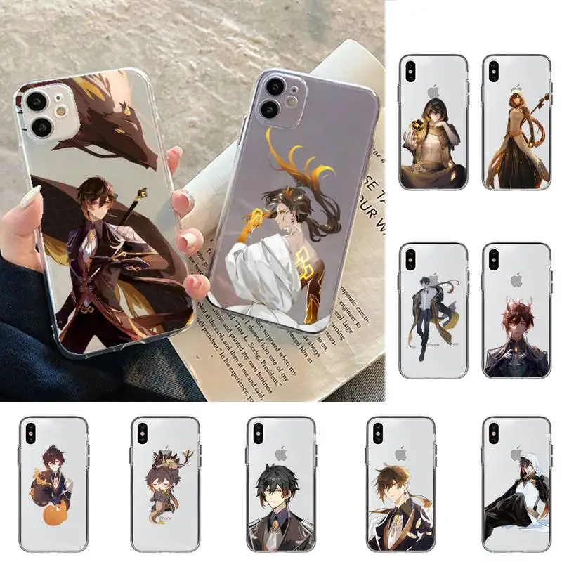 

RuiCaiCa Genshin impact zhongli Phone Case for iPhone 11 12 13 mini pro XS MAX 8 7 6 6S Plus X 5S SE 2020 XR cover