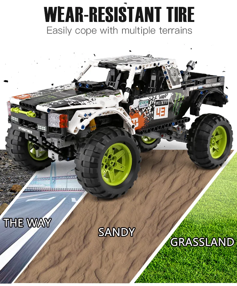 Technic series 4X4 внедорожные модели Vehile, игрушки, строительные блоки, набор блоков, классический автомобиль, совместимый 42099, Детский Рождественский подарок