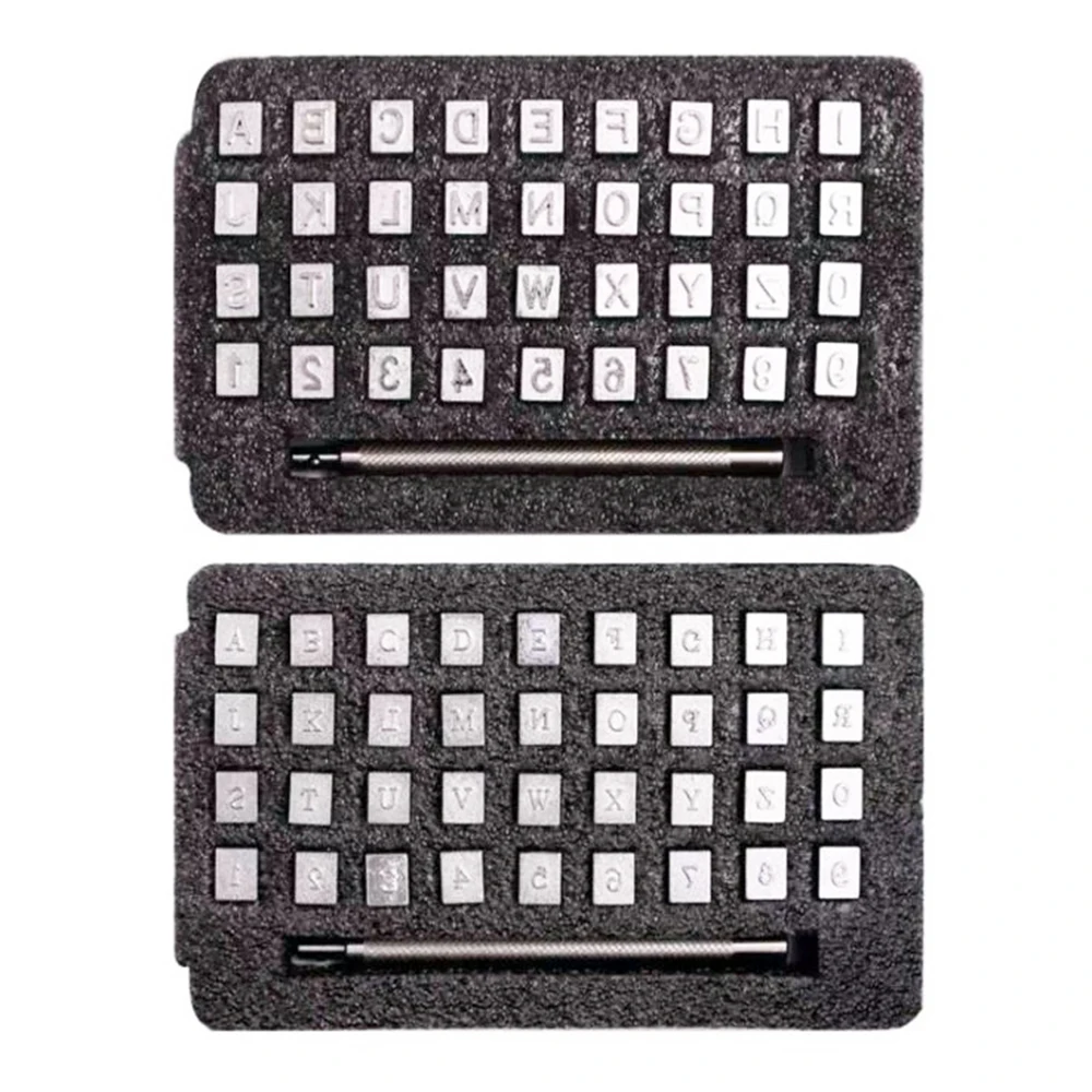 Набор кожаных штампов с буквами и цифрами 36 шт. набор для тиснения кожи алфавит