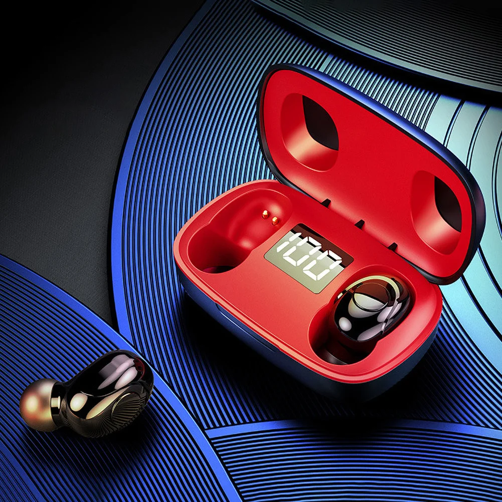 Wireless Earphones TWS 5.0 Mini Earbuds Stereo Bass LED Power Display Noise Cancelling Sports Waterproof Earbud In Ear | Электроника