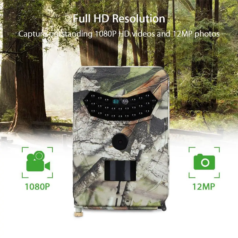 Камера для охоты 12MP 1080P инфракрасная камера наблюдения за животными угол обзора