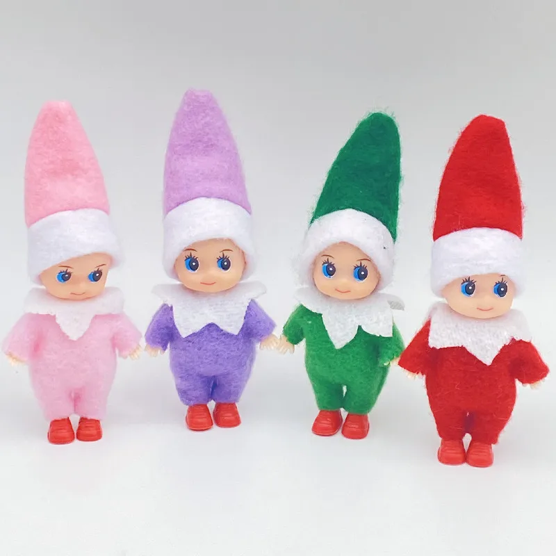 

Free Shipping 5 PCS/LOT Baby Elf Dolls with Feet Shoes Elf Toy with Movable Arms and Legs Christmas Baby Elves Doll