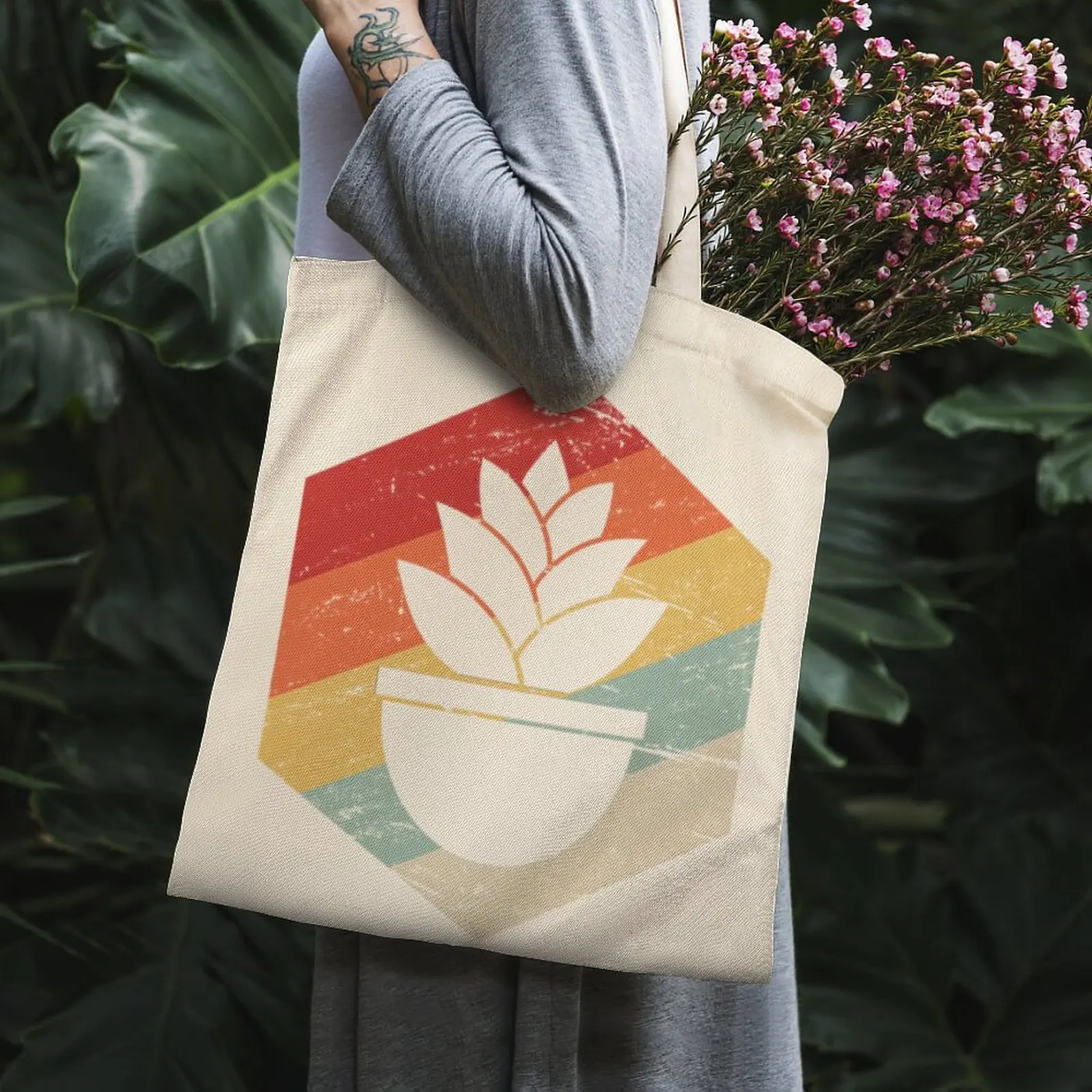

Gardening Succulent Plant Gift For Gardeners Tote Bag White Carrier Bag Tops Travel Books