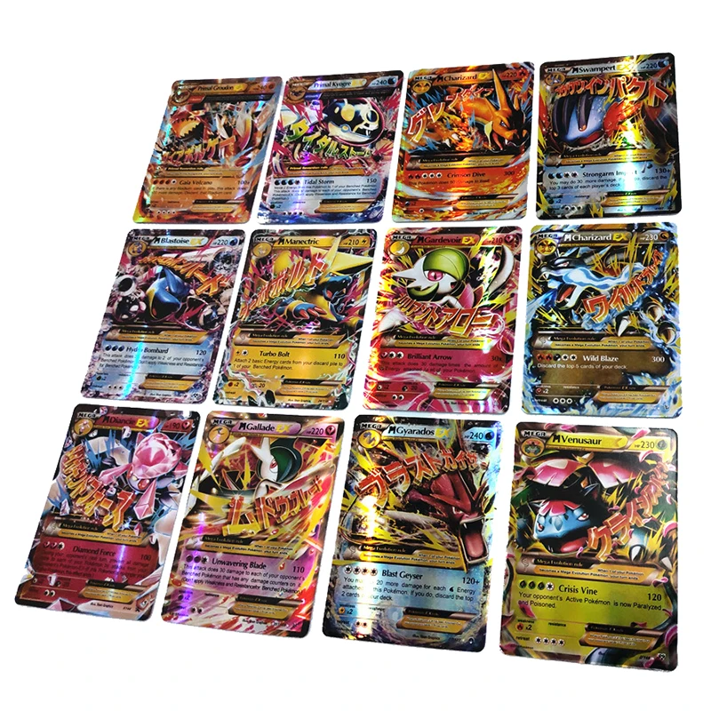 Takara Tomy Pokemon 60 100 200 шт. GX EX Мега Крышка флэш-карта 3D версия Солнце Луна потеря гром карты подарок Детская игрушка PTCG