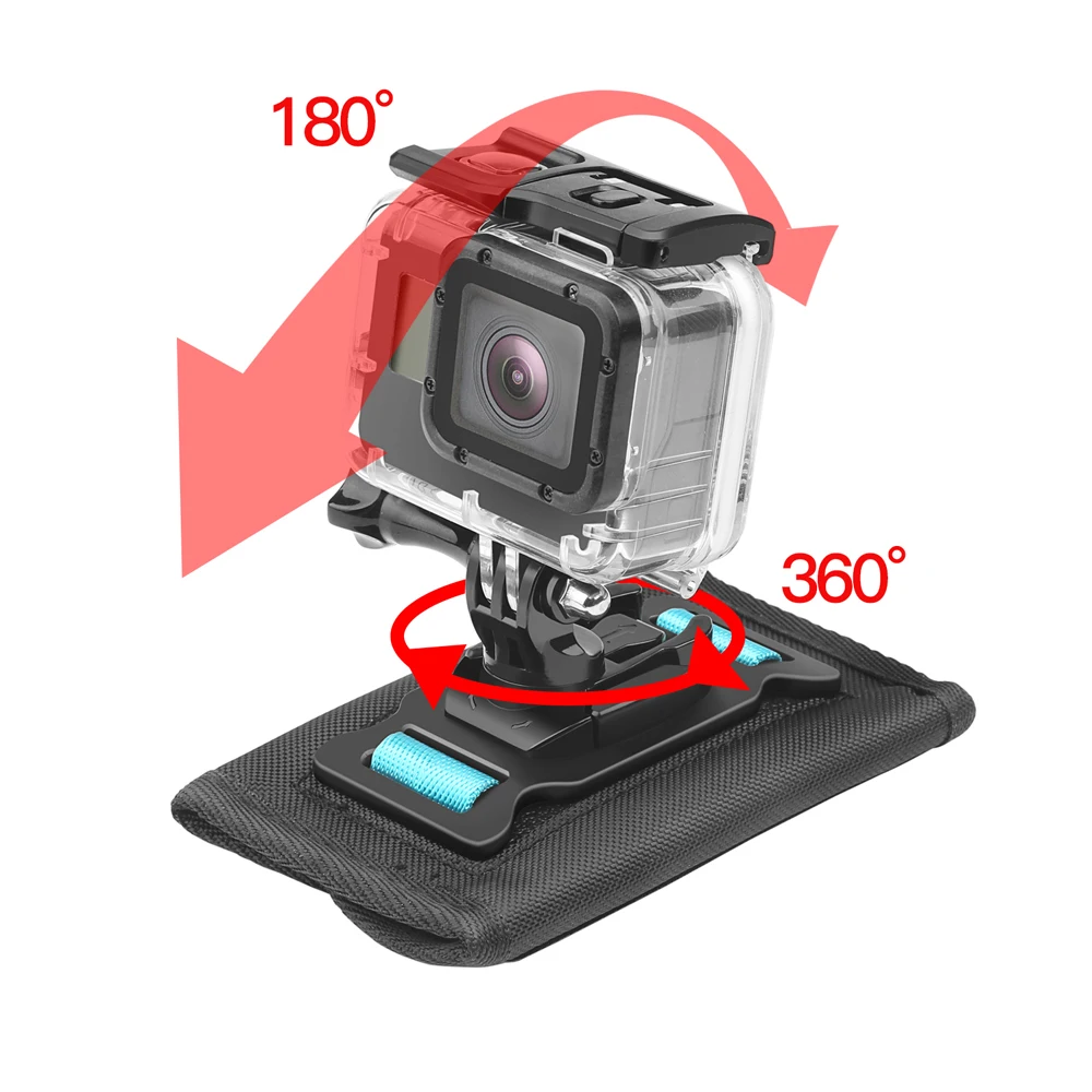 Вращающийся на 360 градусов рюкзак с зажимом для GoPro Hero 8 7 5 черный Xiaomi Yi 4K Sjcam Eken