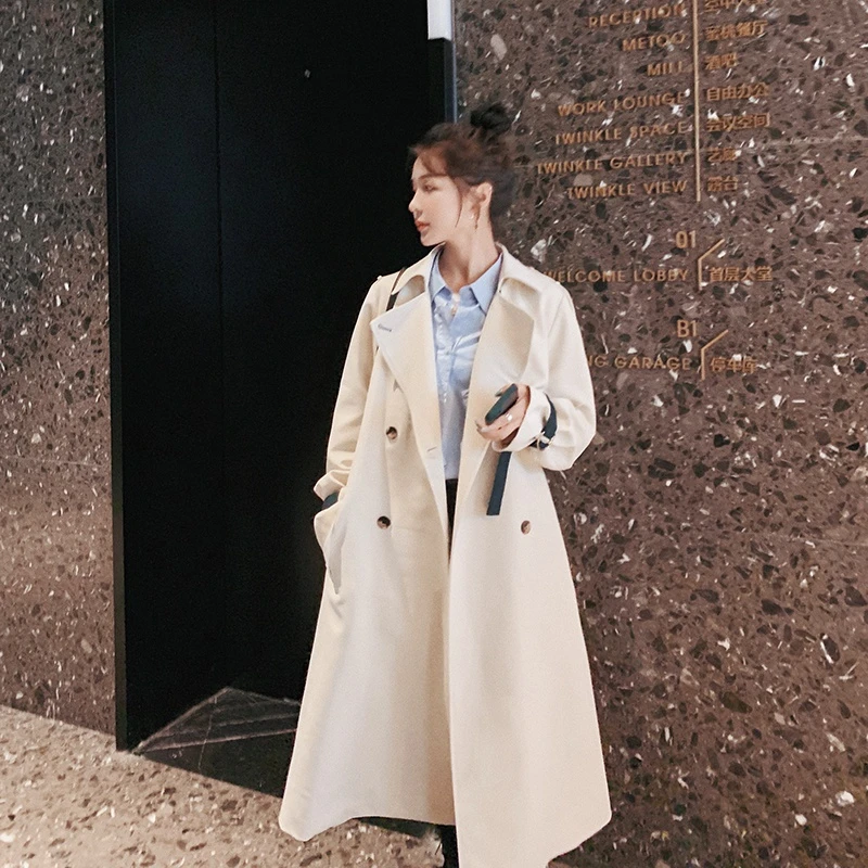 Осень 2020 &amp длиные женские Тренч британский стиль повязки Свободная