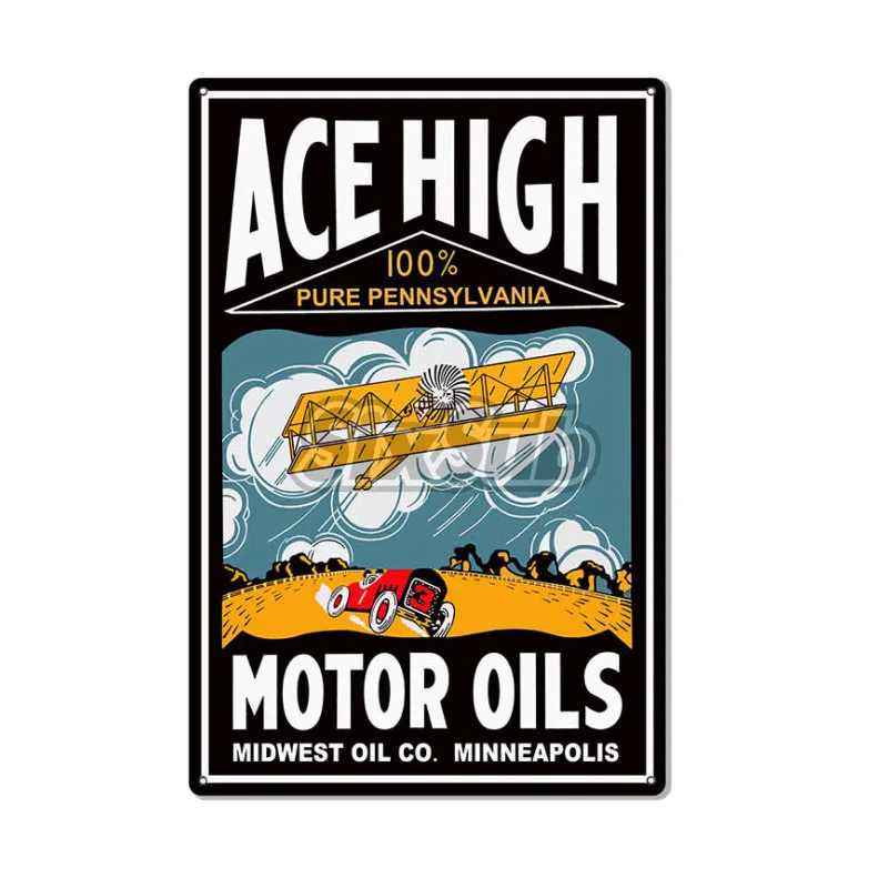 

Ace High Motor Oils Reproductiomoto stickers decals# 027028
