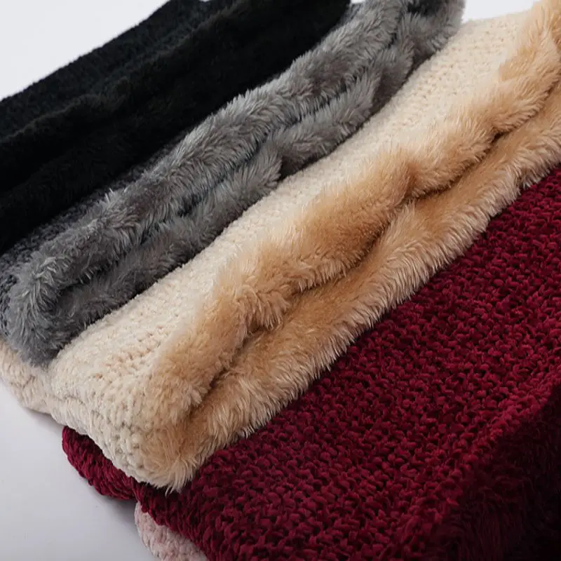 

Bib Solid Color Plus Fluffy Wool Single-ring Scarf Unisex Plus Velvet Warm Outdoor Warm Skiing Bibs