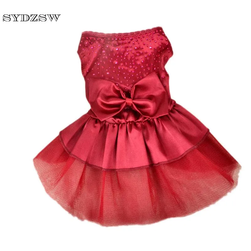 Роскошная одежда для собак SYDZSW свадебное платье йорков маленьких кошек синее