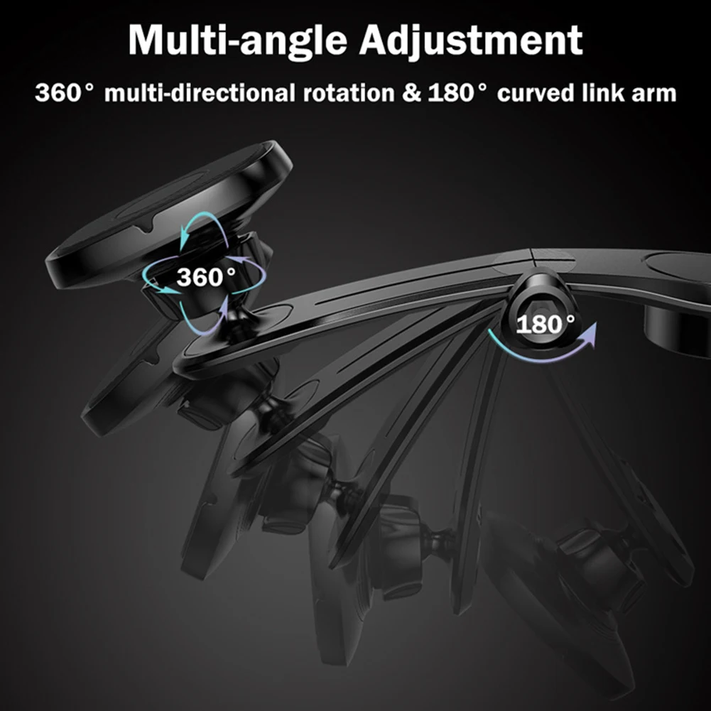 

Universal Magnetic Phone Car Mount Dashboard Phone Holder with Adjutsable Arm Self-Adhesive Base for Phone Under 6.5 inches